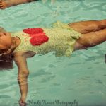Girl floating on back